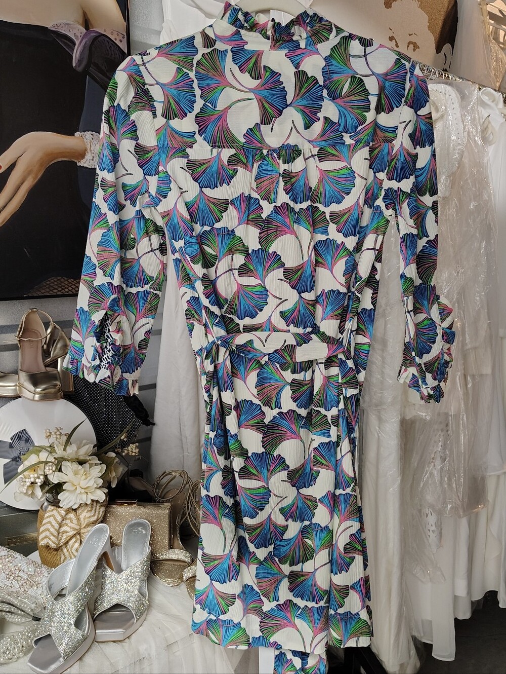 Lilly Pulitzer Brinkley Shirtdress Floral Print Ruffle Waist Tie Size 2 - Picture 9 of 10